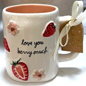 Rae Dunn Strawberry Themed Mug - “LOVE YOU BERRY MUCH”